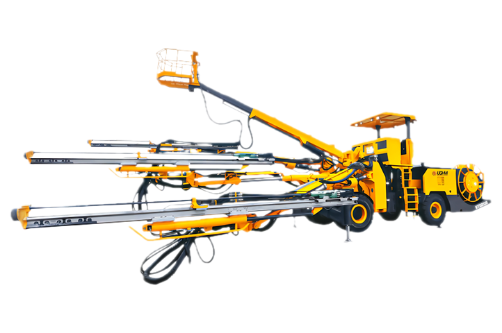 Three-boom drilling jumbo